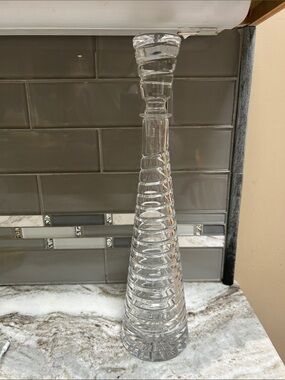 BLOCH  Crystal Coil Pattern Decanter 13 Inches & Stopper modern retro Heavy